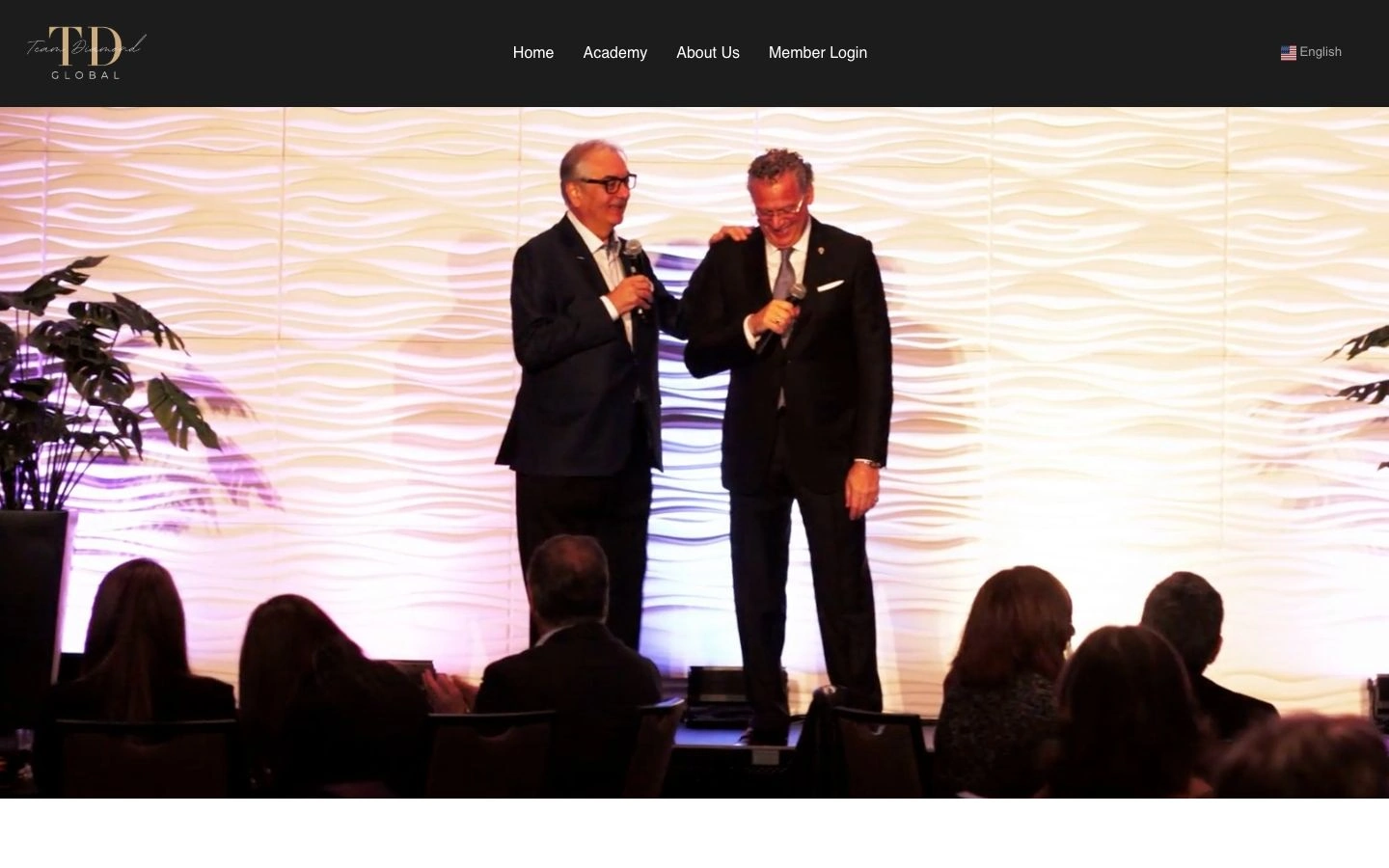 Team Diamond Global — live education and events website page
